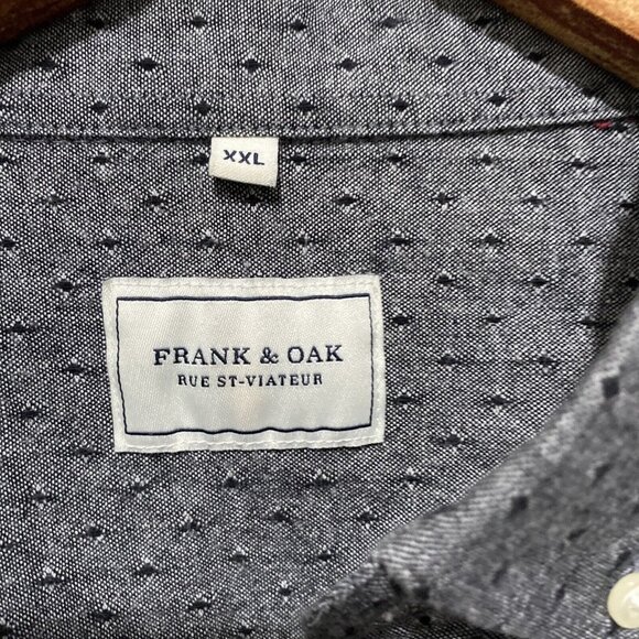 Frank & Oak Men's Button Up Shirt Textured XXL Gray Red - Picture 2 of 12